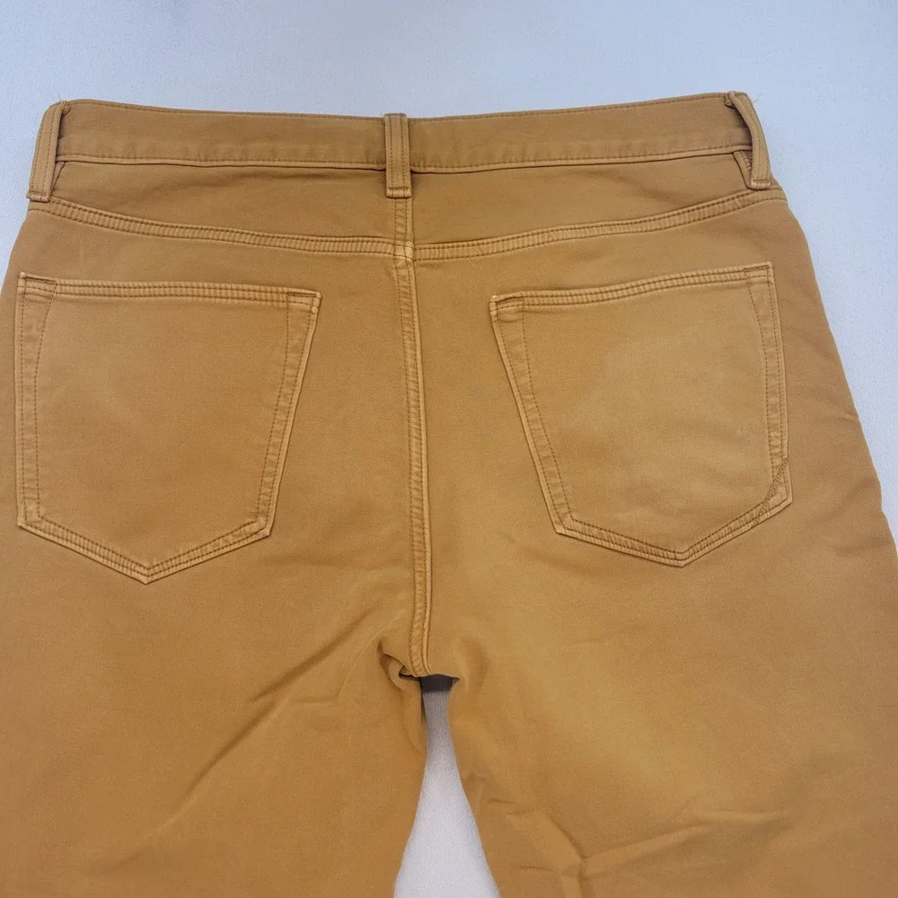 Banana Republic Traveler Pants Mens 31x32 Mustard Yellow Slim Fit Stretch Chino